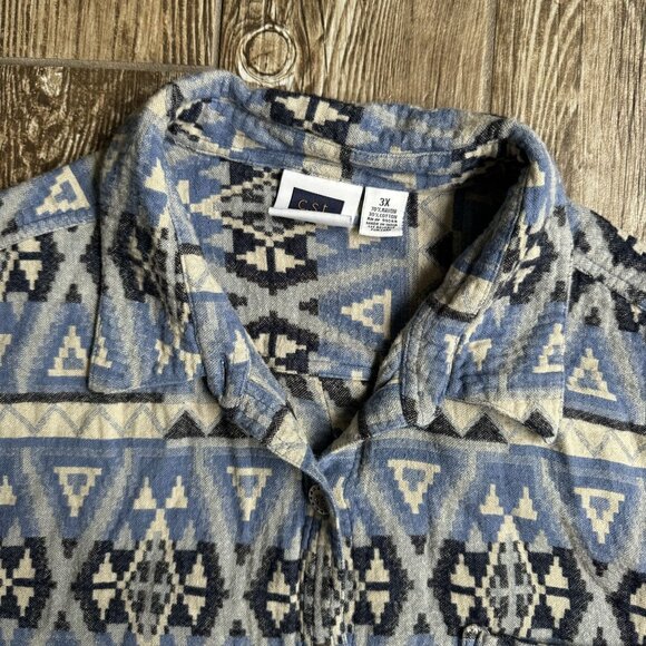 Vintage Button Up Shirt‎ Womens Size 3X Plus Southwestern Cowboy Thick Festival - Picture 5 of 8